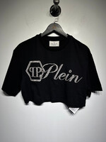 Phillip Plein NWT Black Crop Logo Tee Fem M