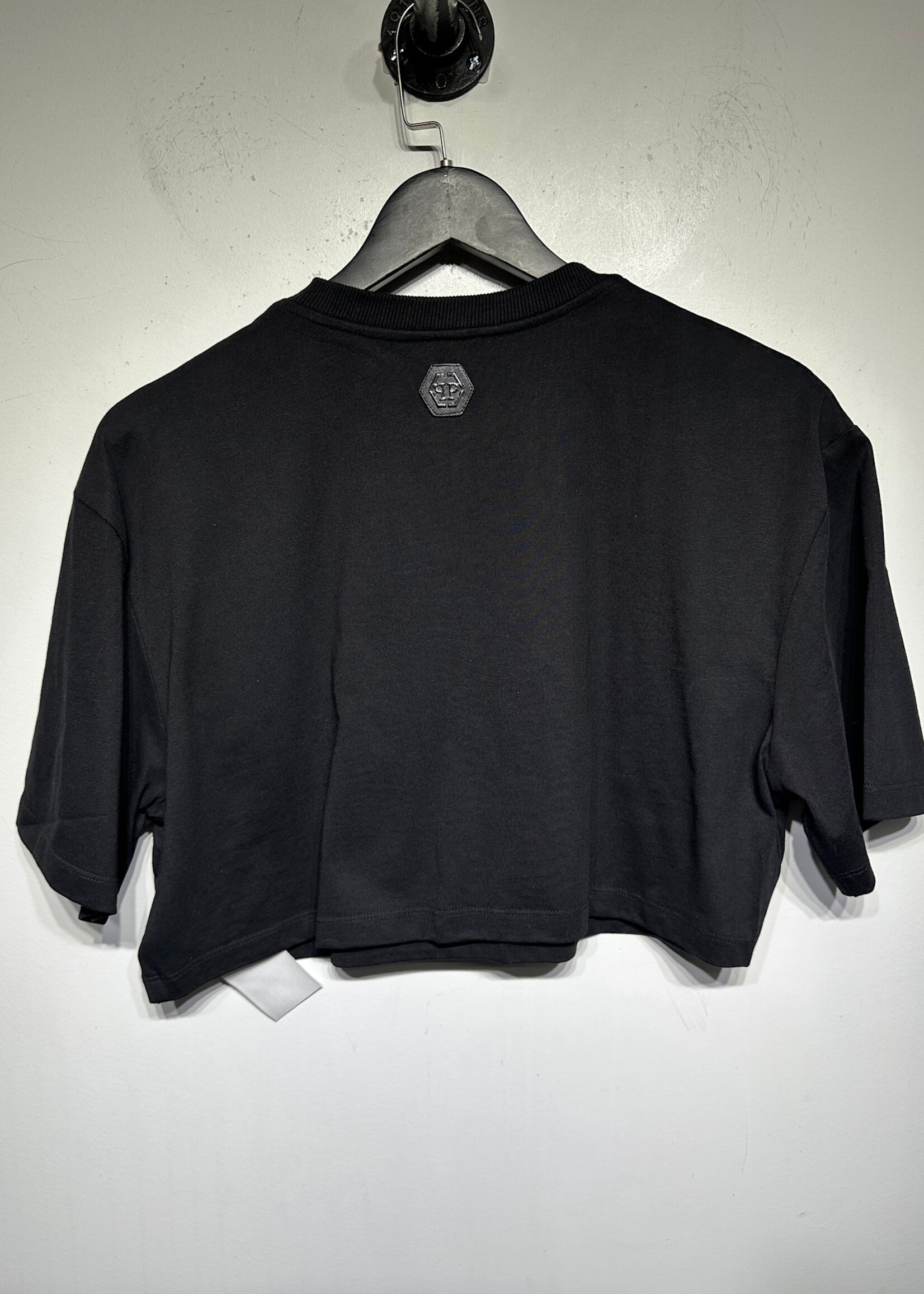 Phillip Plein NWT Black Crop Logo Tee Fem M