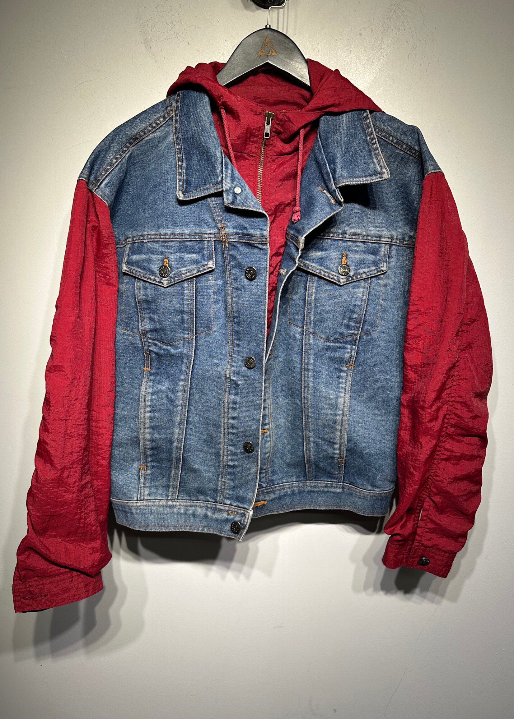 Arizona Red Nylon Hybrid Jean Jacket M