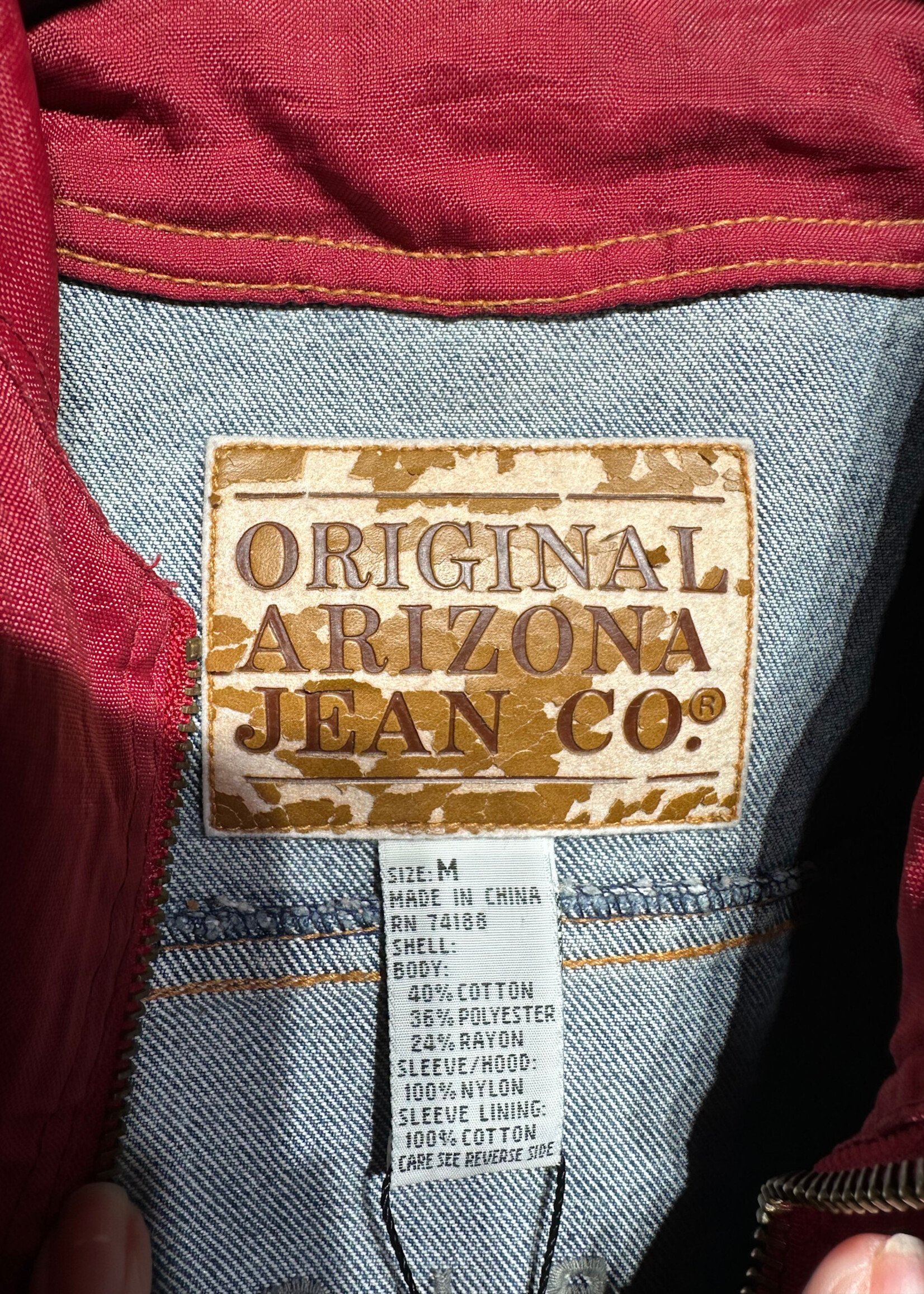 Arizona Red Nylon Hybrid Jean Jacket M