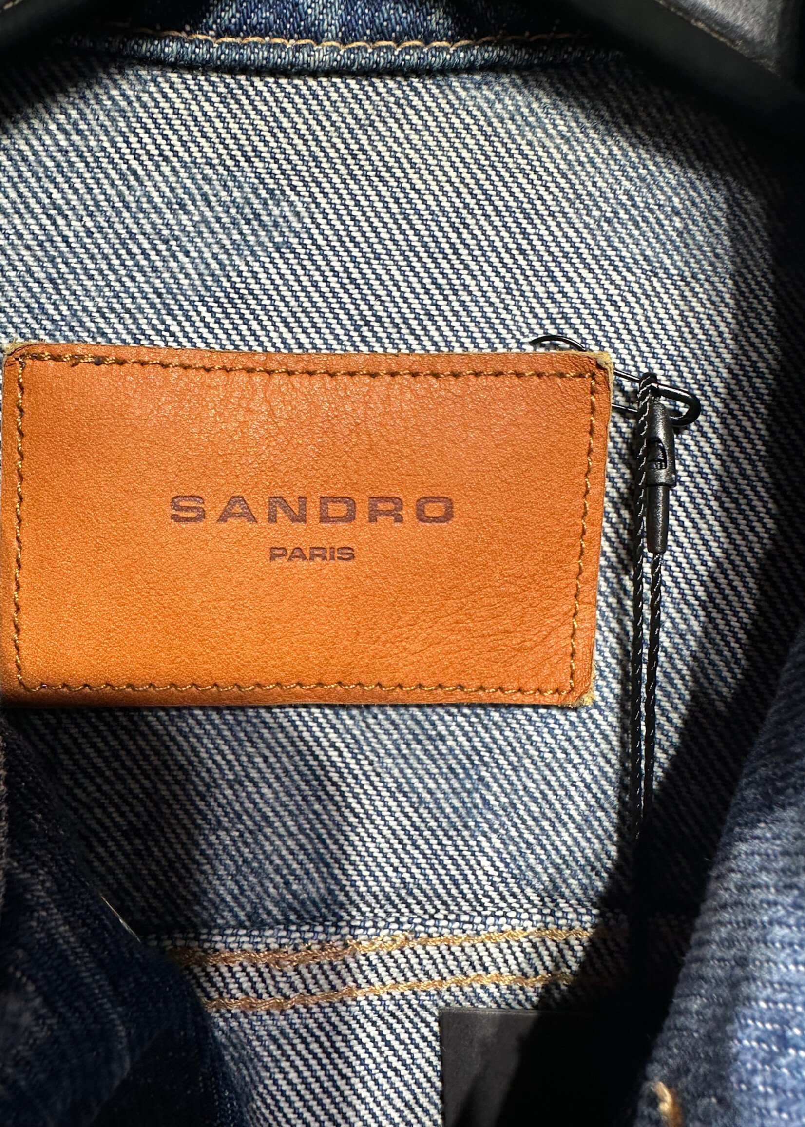 Sandro Blue Tulip Print Jean Jacket Masc XS AS IS