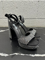 Prada Embellished Rhinestone Black Heels Fem 39/8.5