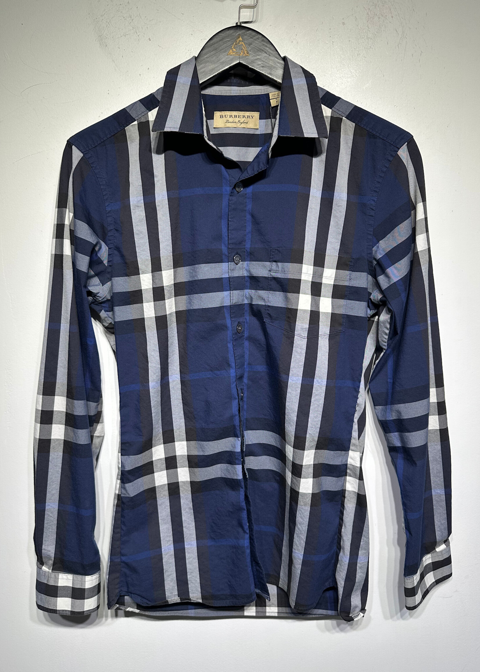 Burberry Dark Blue Large Nova Check LS BU S