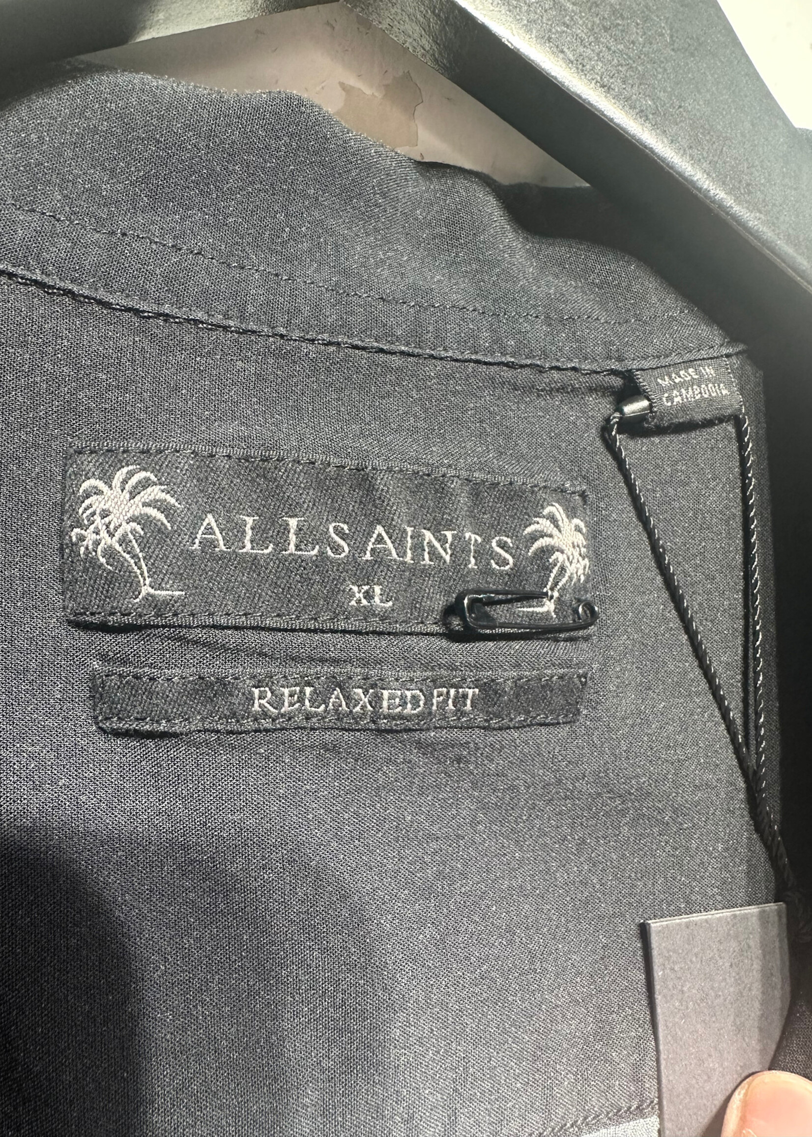 Allsaints Swirl Dragon Print Black B/U XL