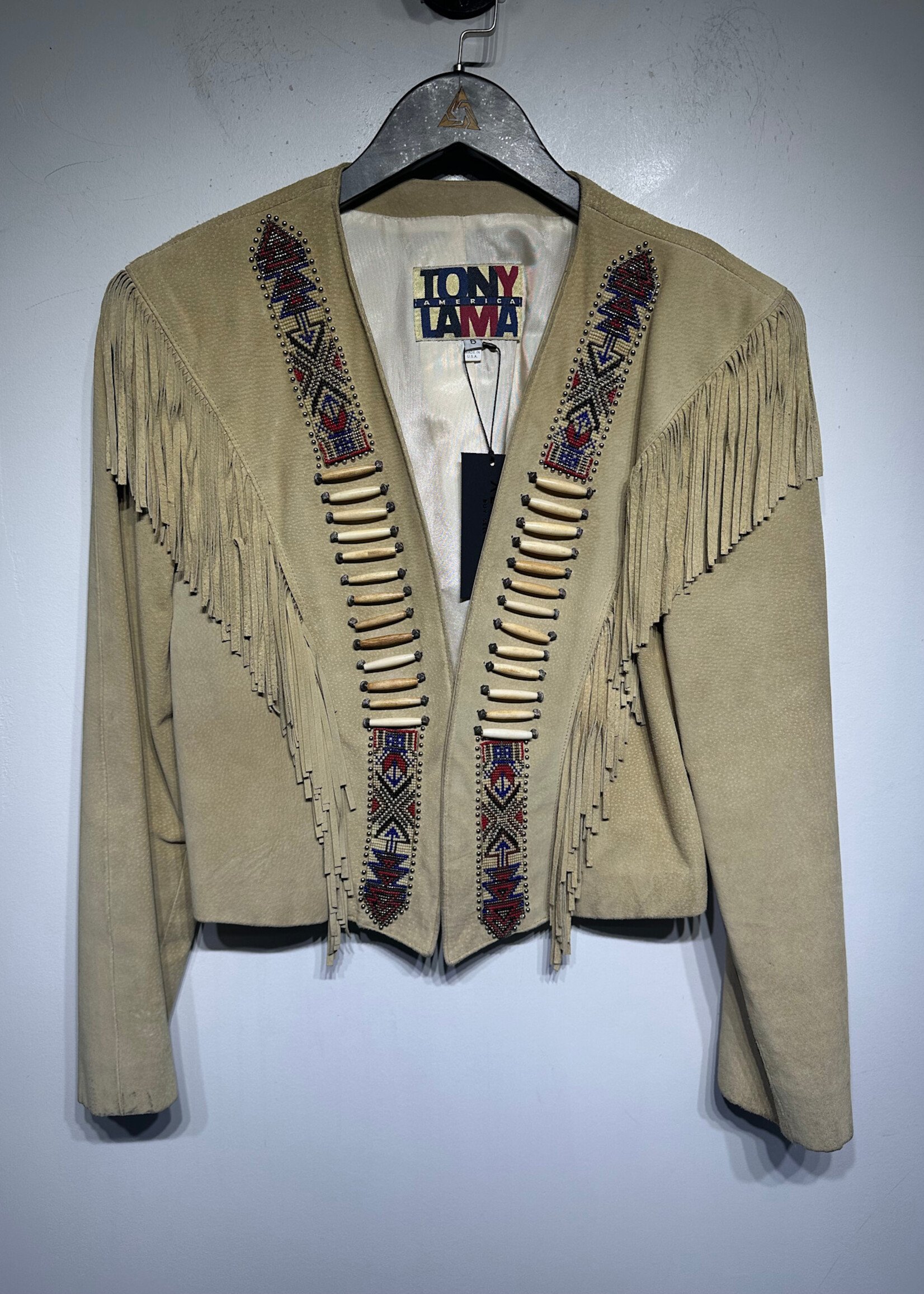 Tony Lama Suede Tan Fringe Jacket M/8