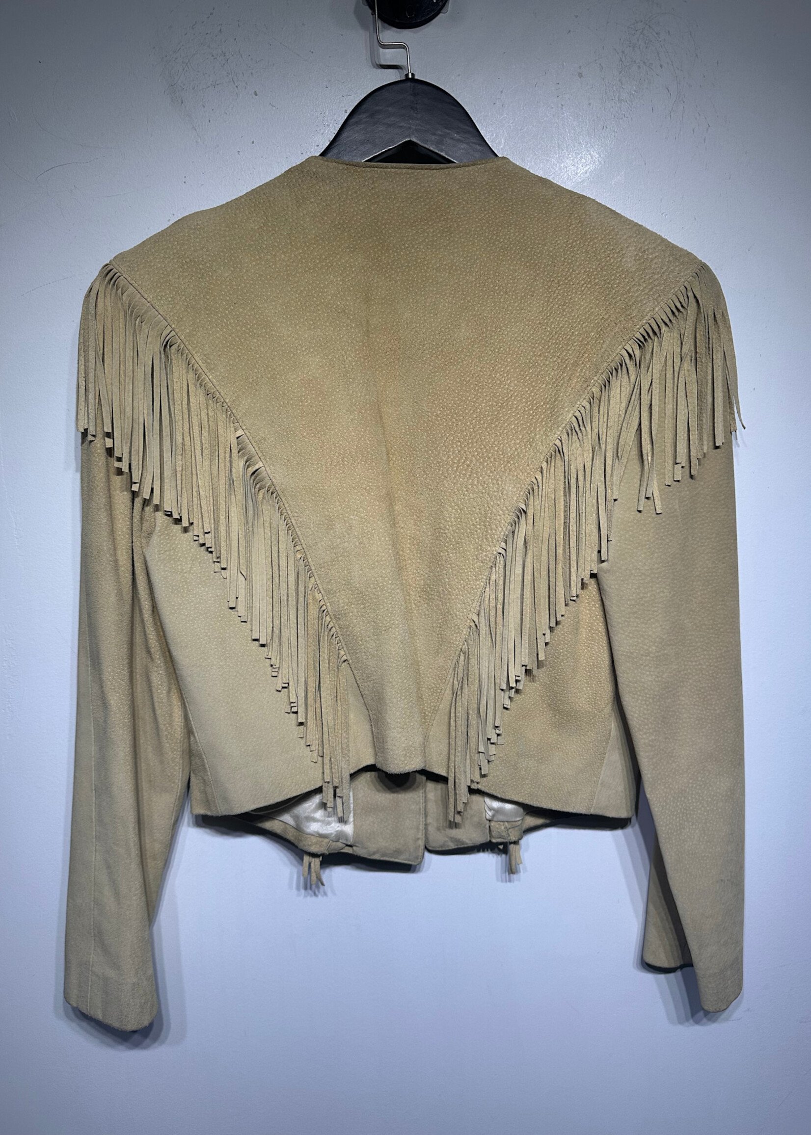 Tony Lama Suede Tan Fringe Jacket M/8