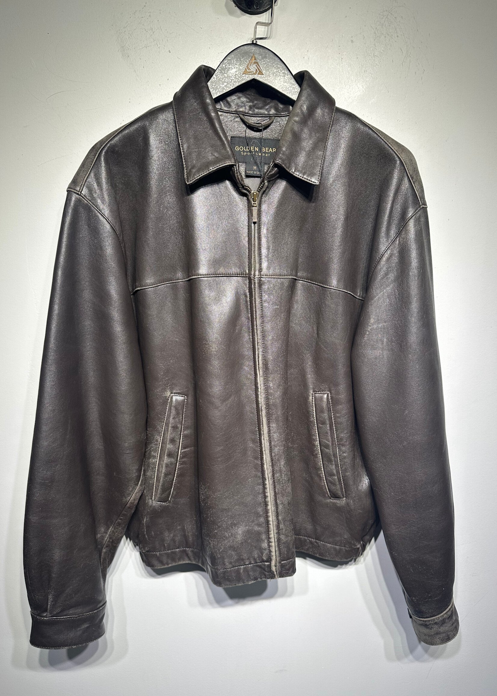 Golden Bear Vintage Brown Faded Leather Jacket M