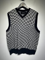 Ksubi Black White Checker Sweater Vest L