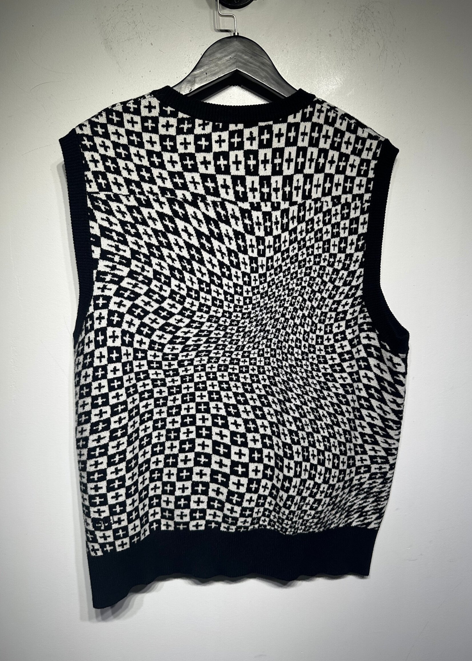Ksubi Black White Checker Sweater Vest L