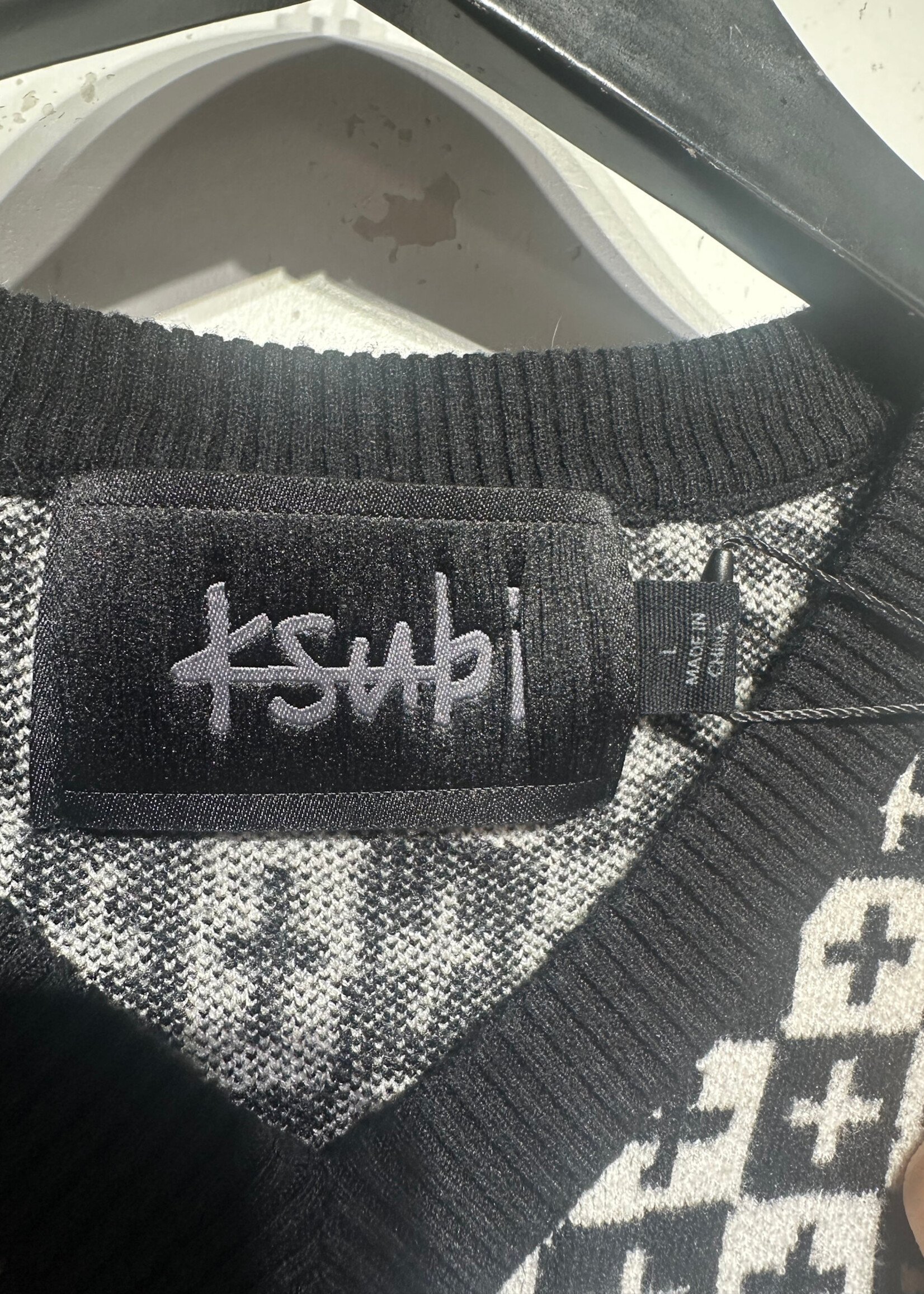 Ksubi Black White Checker Sweater Vest L