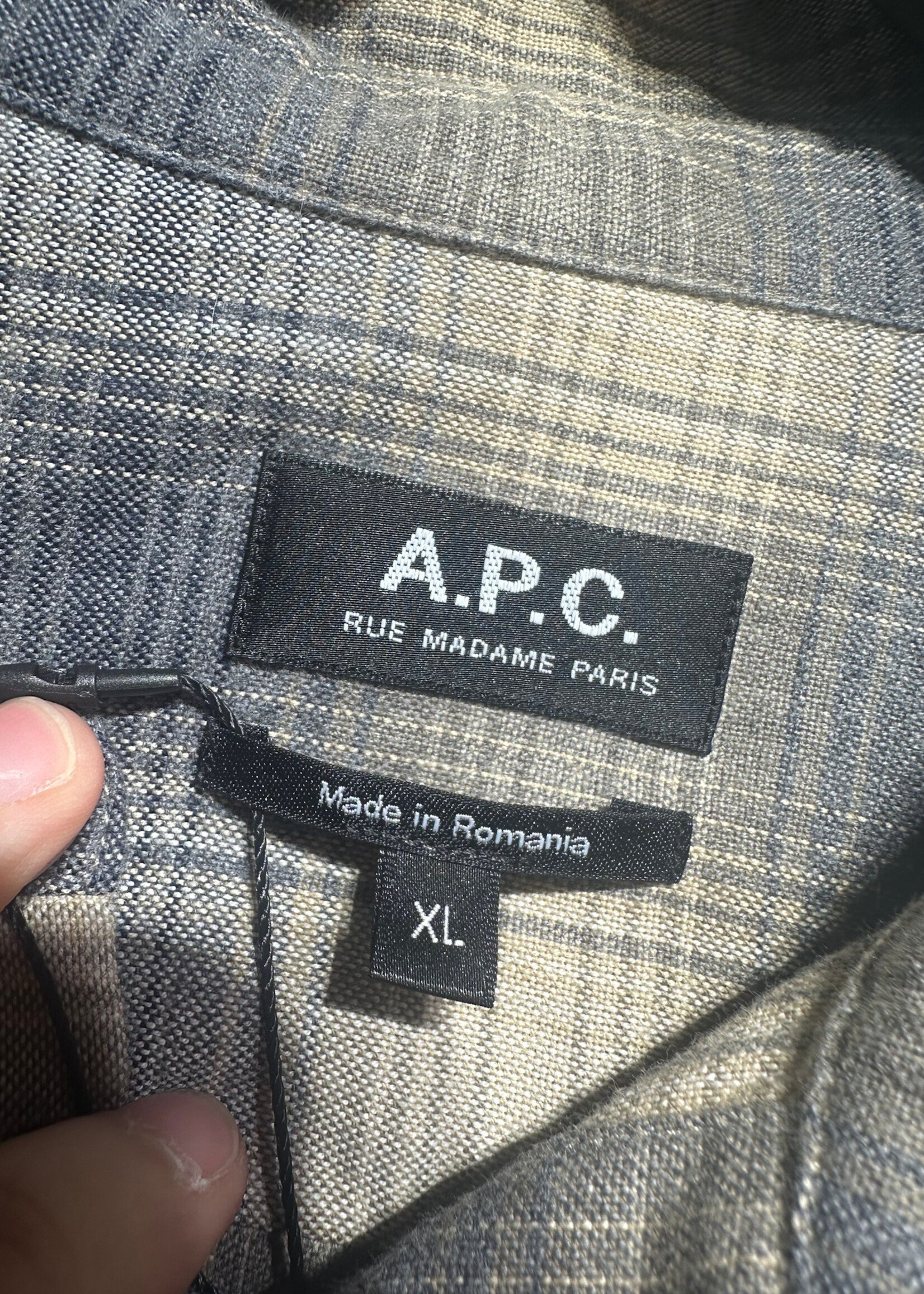 APC Yellow Blue Plaid Flannel XL
