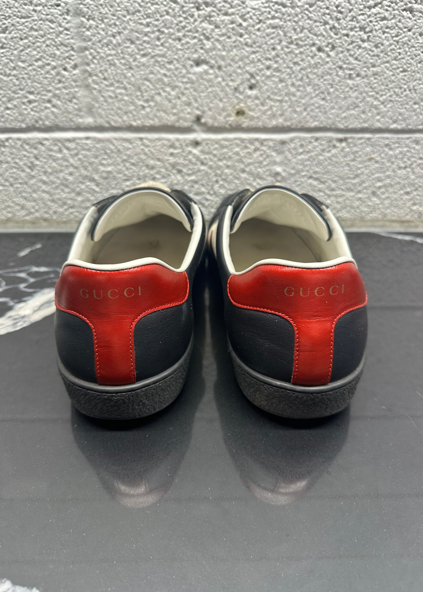 Gucci Black Elastic Logo Ace Trainers 10.5