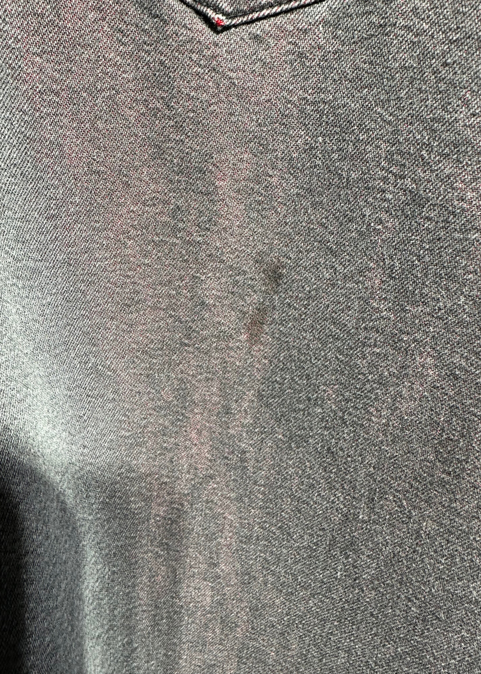 Vintage No Label Grey Red Distress LS B/U AS IS XL