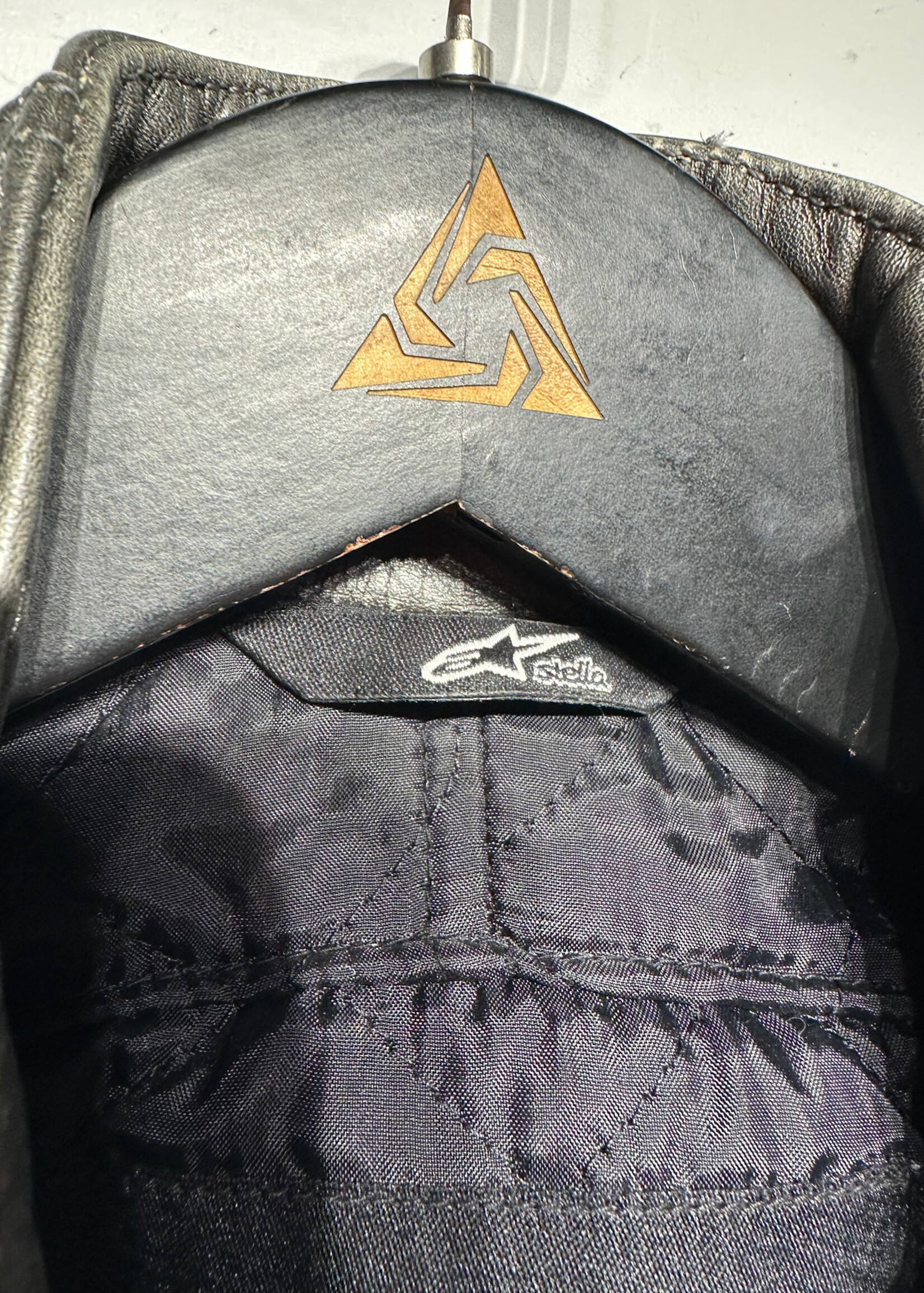 Stella Metallic Leather Lace Jacket Fem L