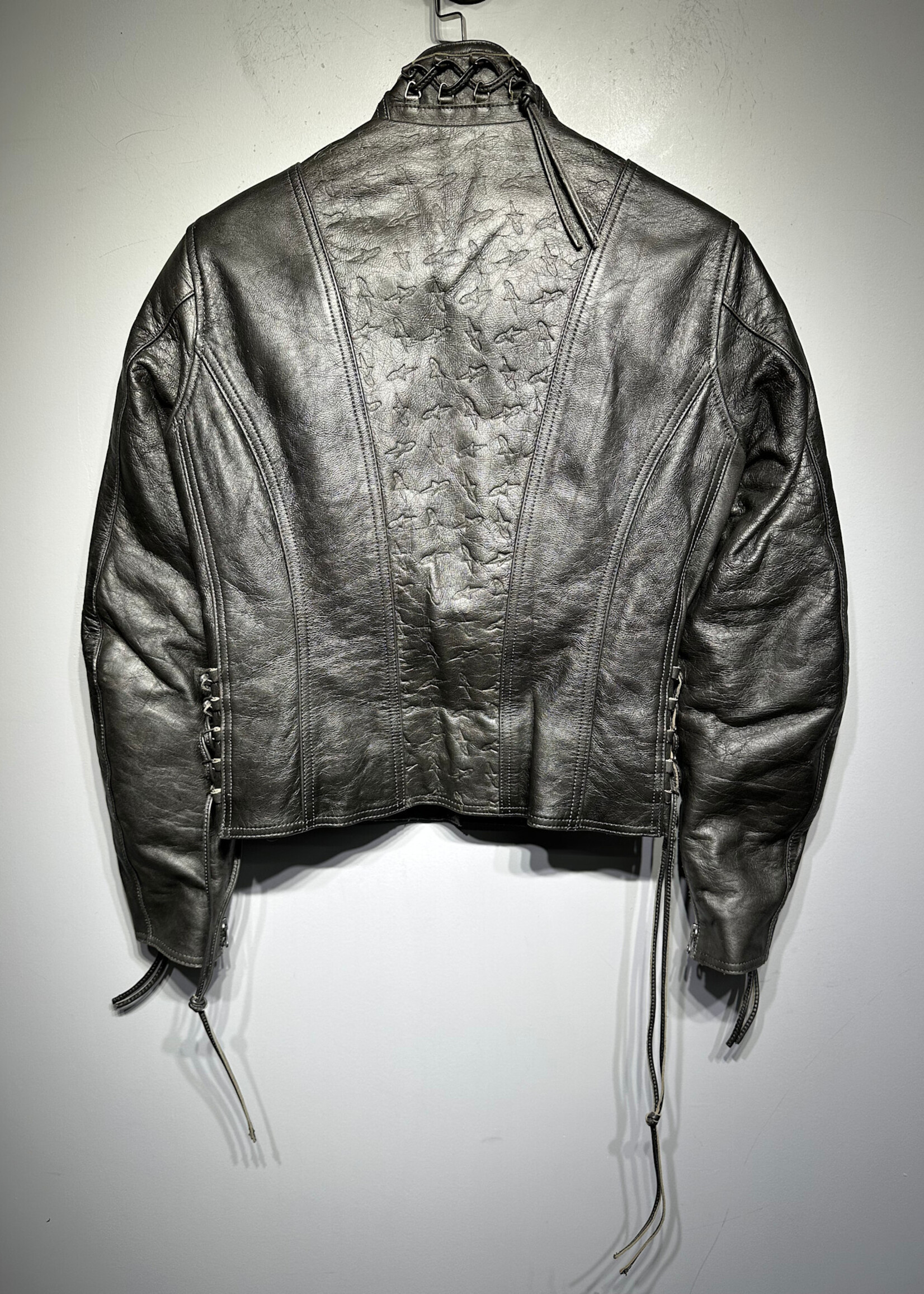 Stella Metallic Leather Lace Jacket Fem L