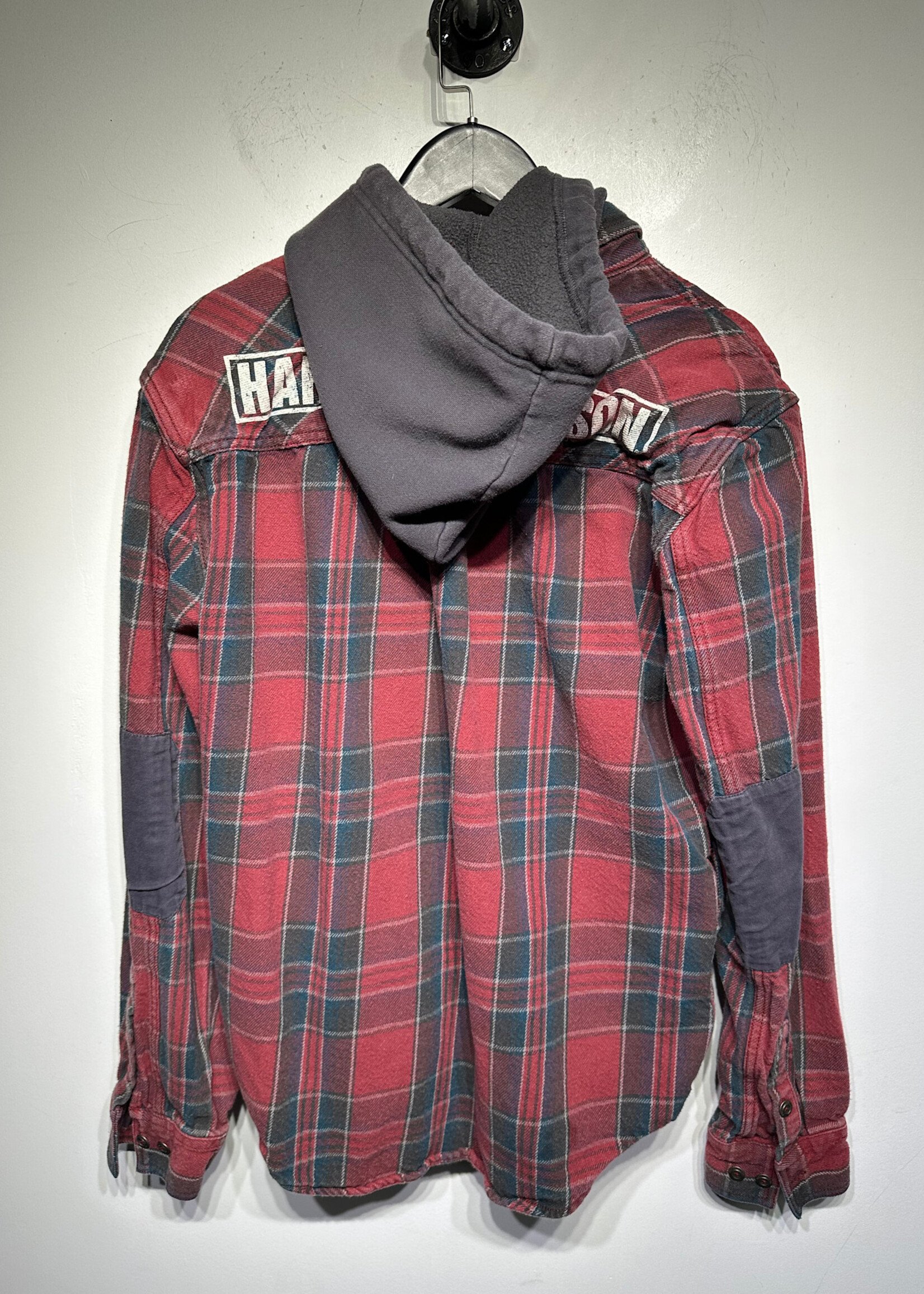Harley Red Plaid Hooded Jacket L