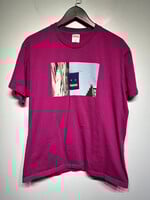 Supreme Magenta Embroidered Logo Tee L