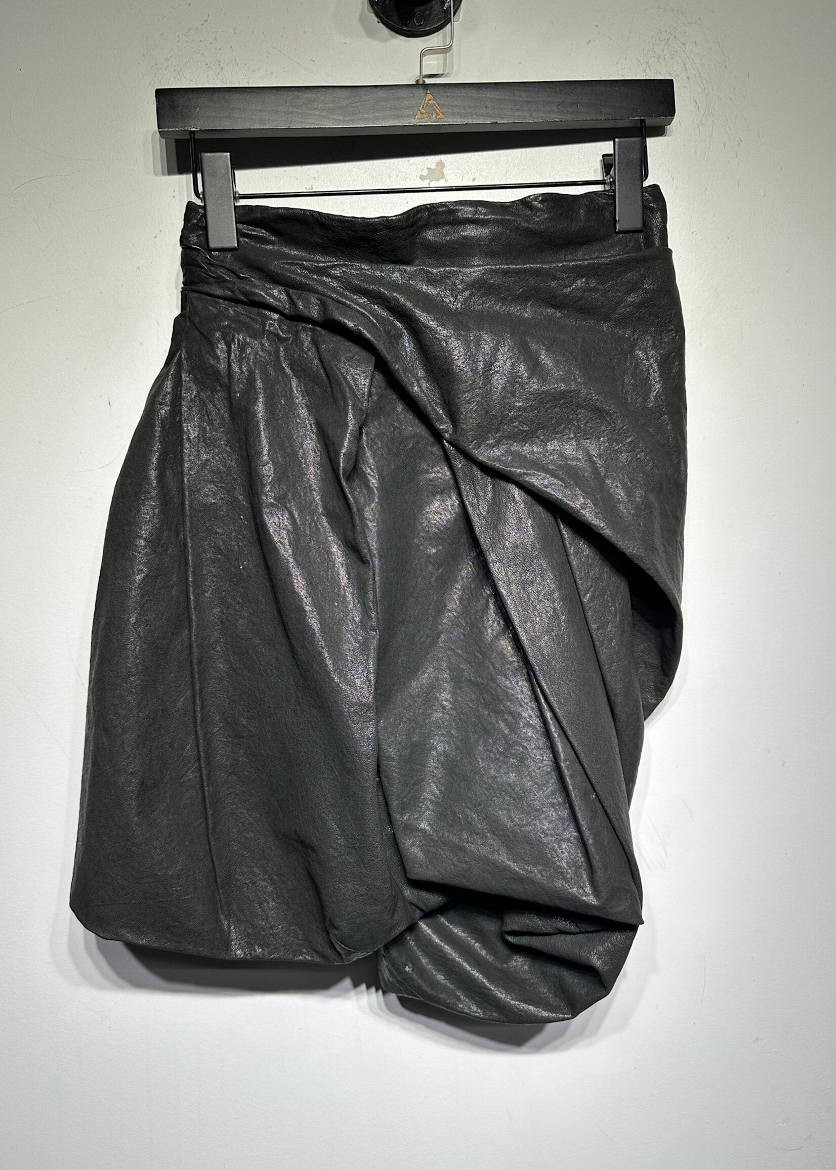 Allsaints Black Leather Bubble Skirt Fem 23