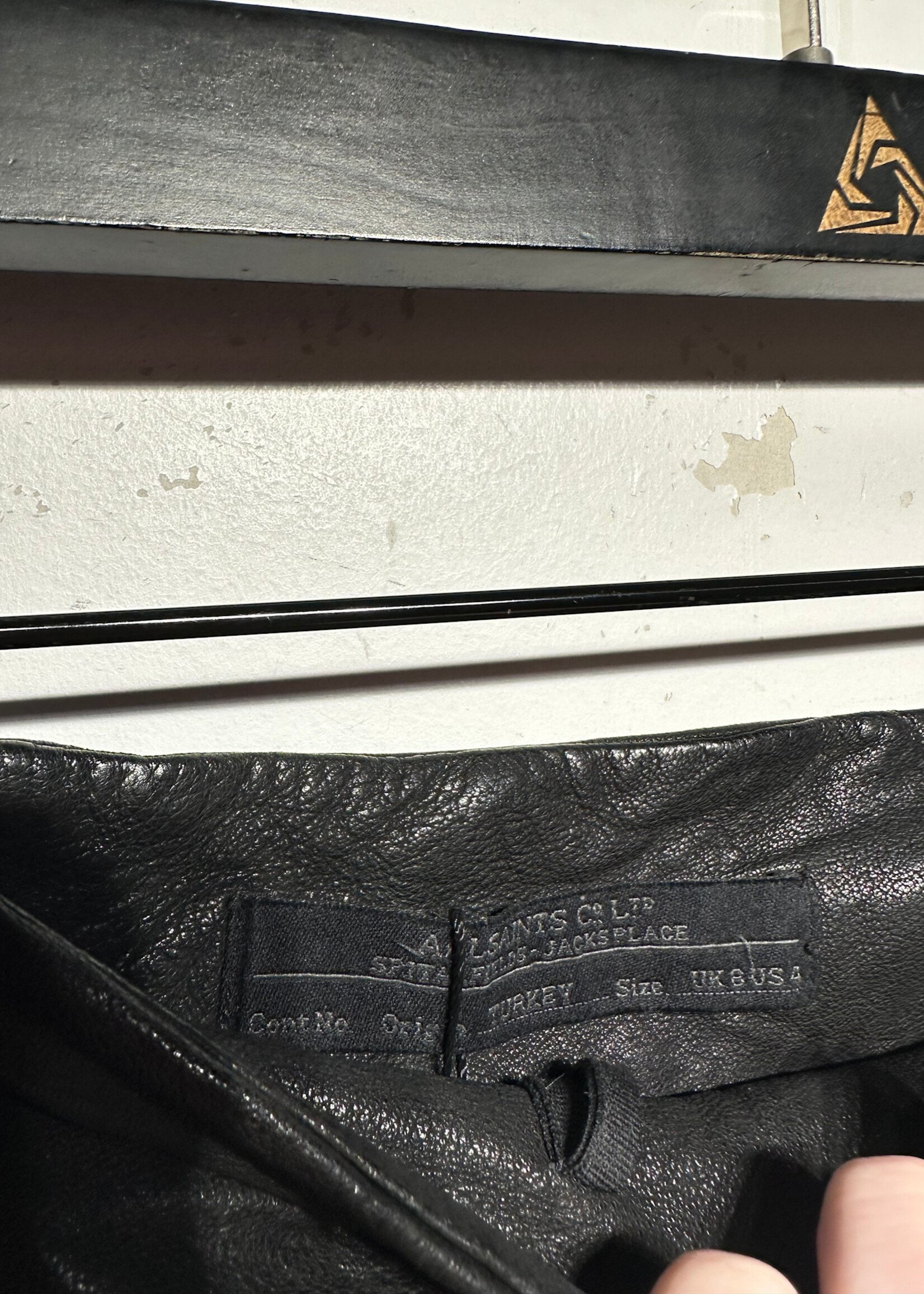 Allsaints Black Leather Bubble Skirt Fem 23