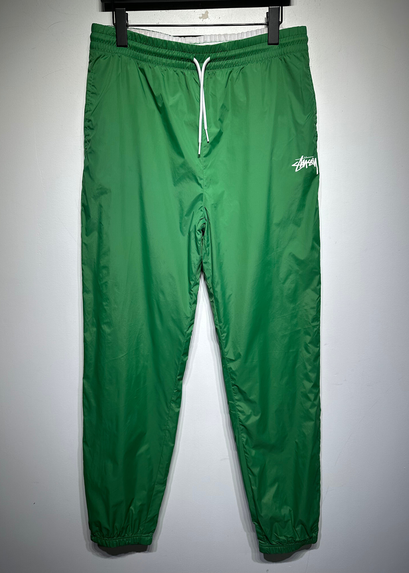 STUSSY GREEN NYLON TRACK PANTS MASC 30