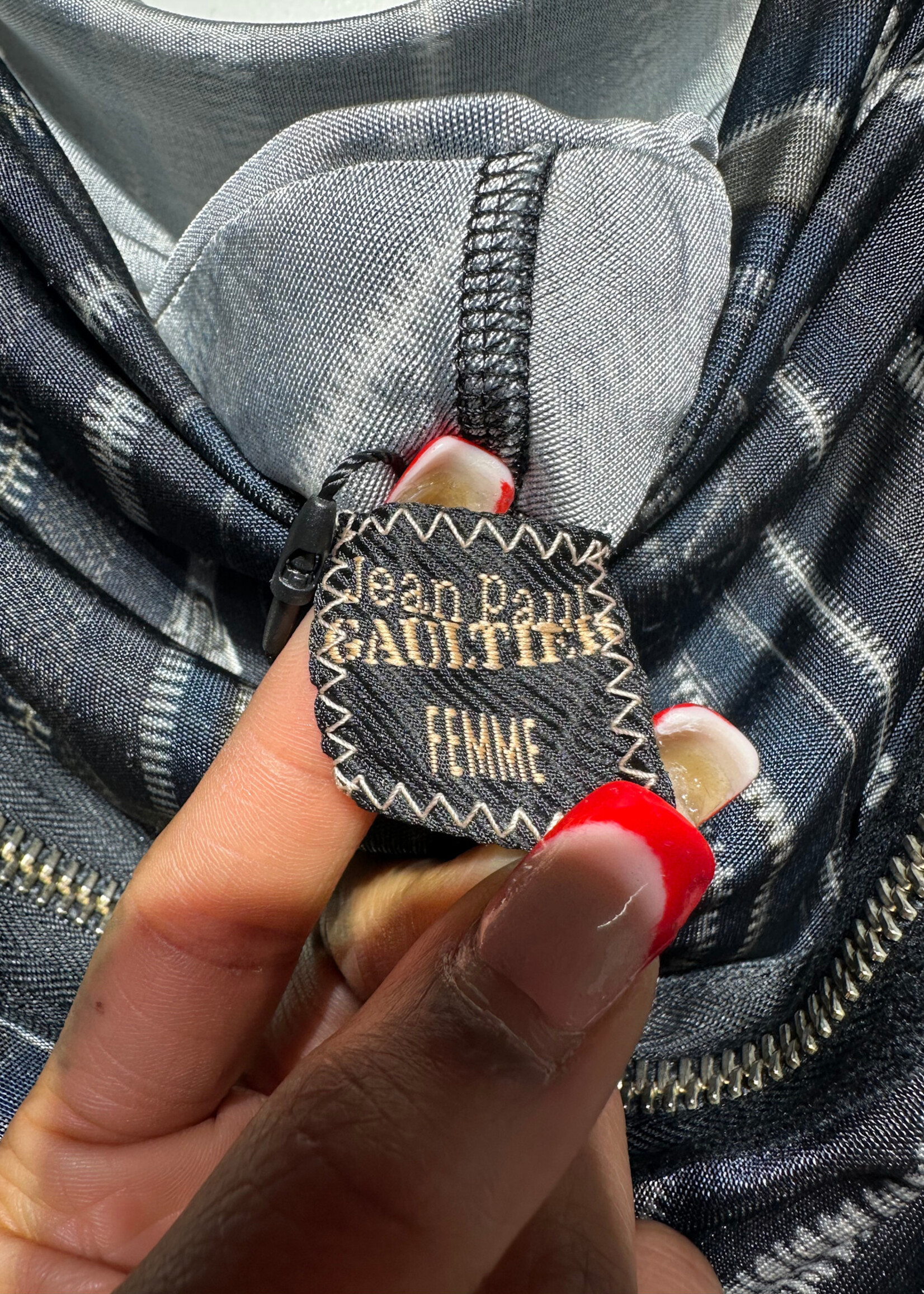 JPG Zipper Print Dress M