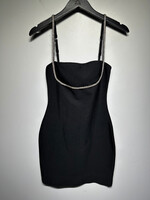 SUPERDOWN BLK RHINESTONE TRIM DRESS M