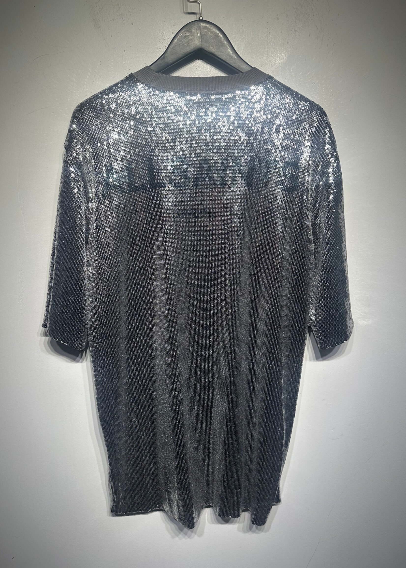 Allsaints Silver Sequin T-Shirt Dress S