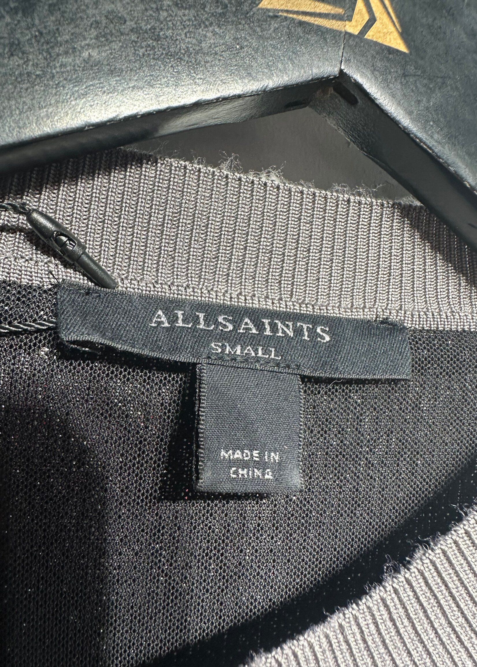 Allsaints Silver Sequin T-Shirt Dress S