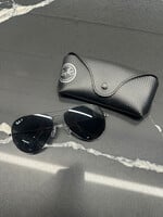 RayBan Aviator Black Sunglasses W/CASE OS
