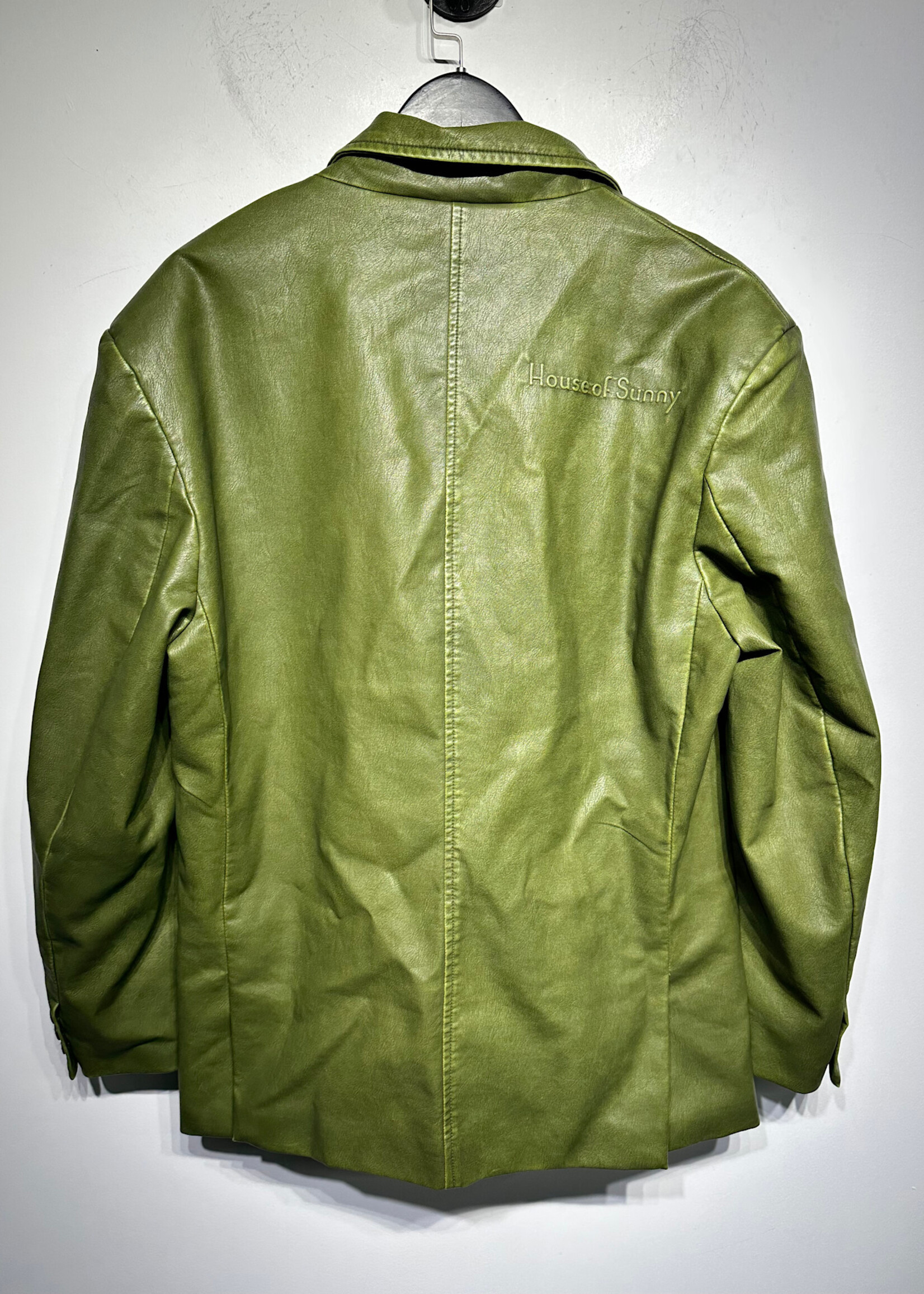 House of Sunny Green Faux Leather Blazer M/L