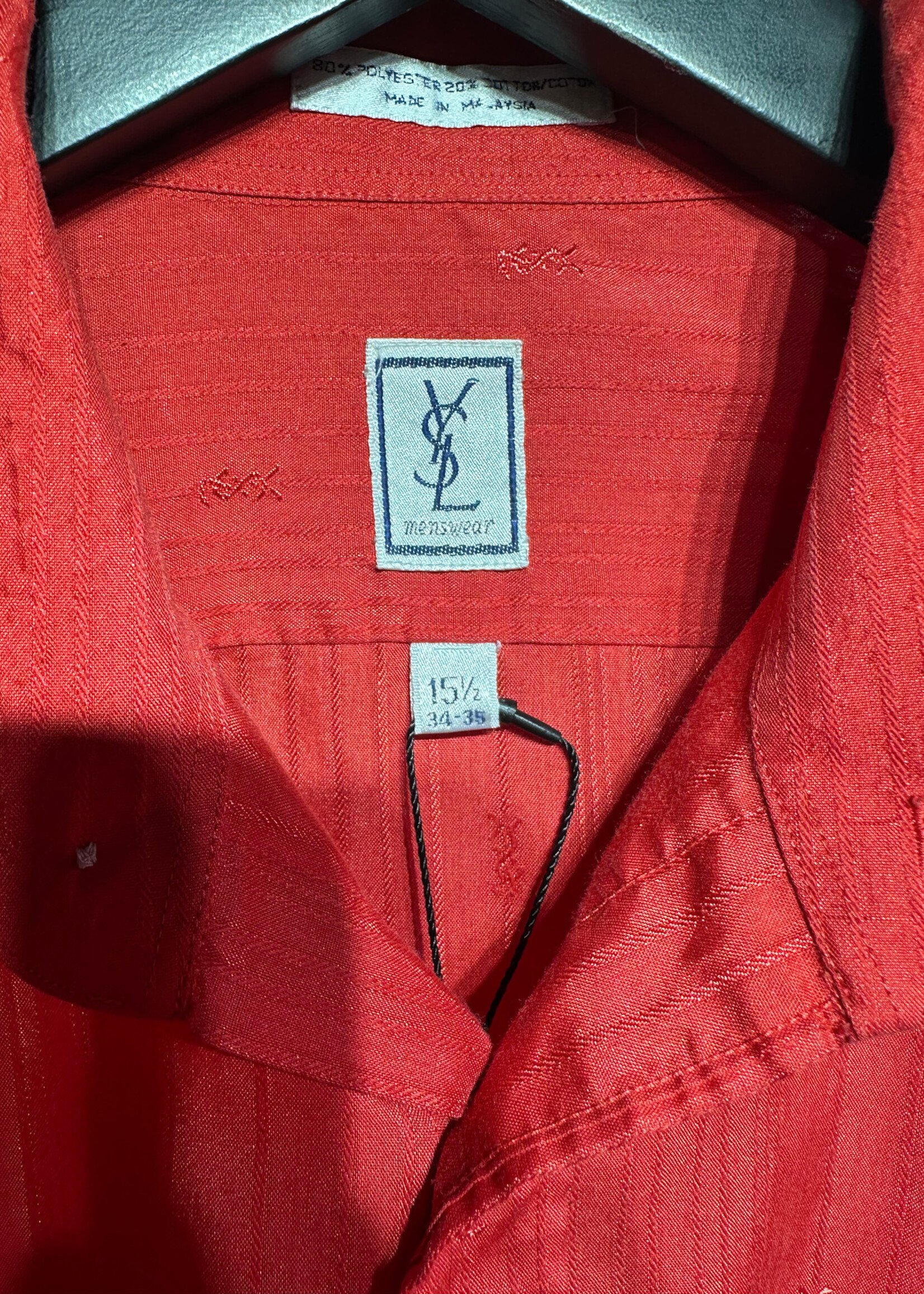YSL VINTAGE RED BUTTON UP L