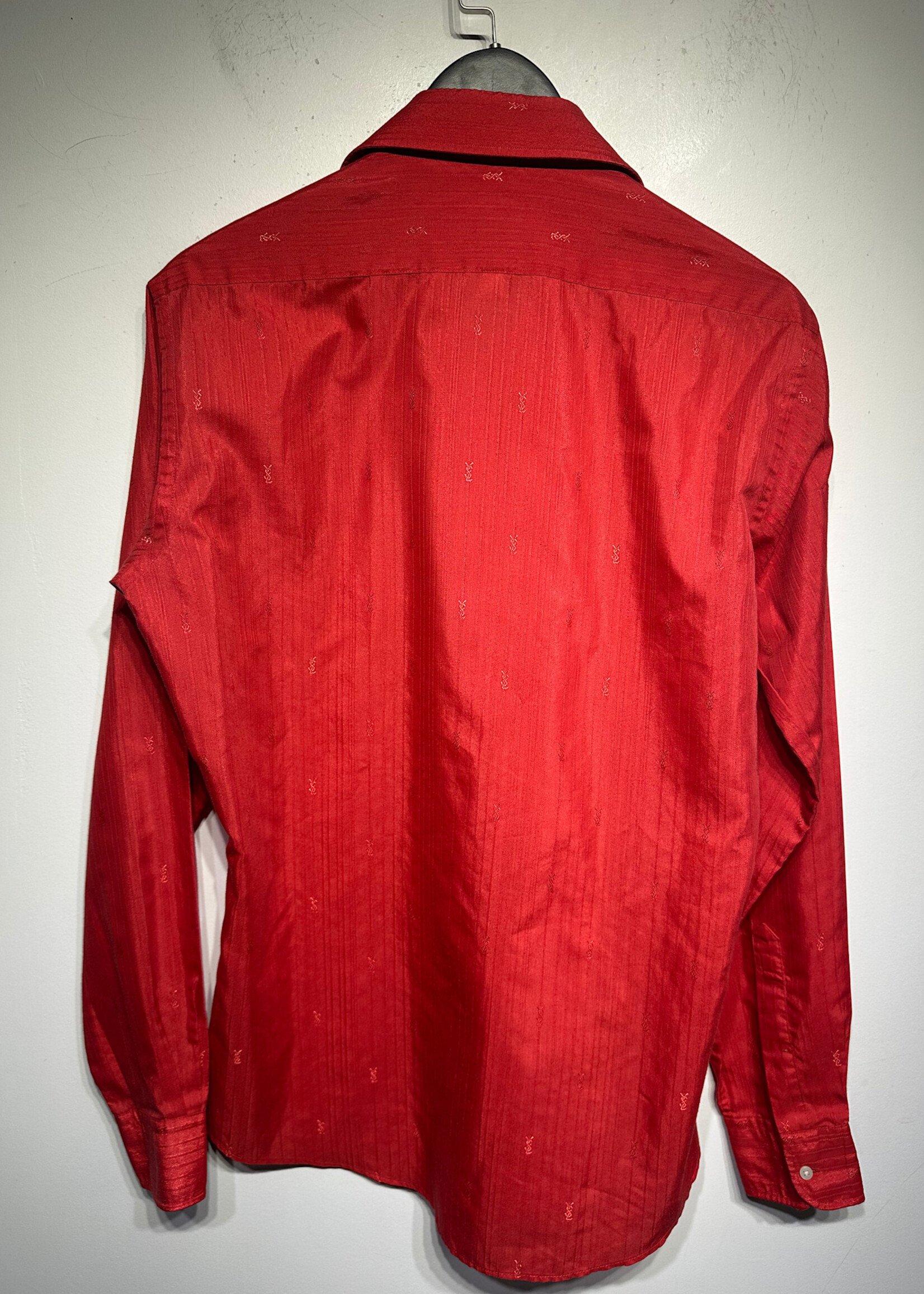 YSL VINTAGE RED BUTTON UP L