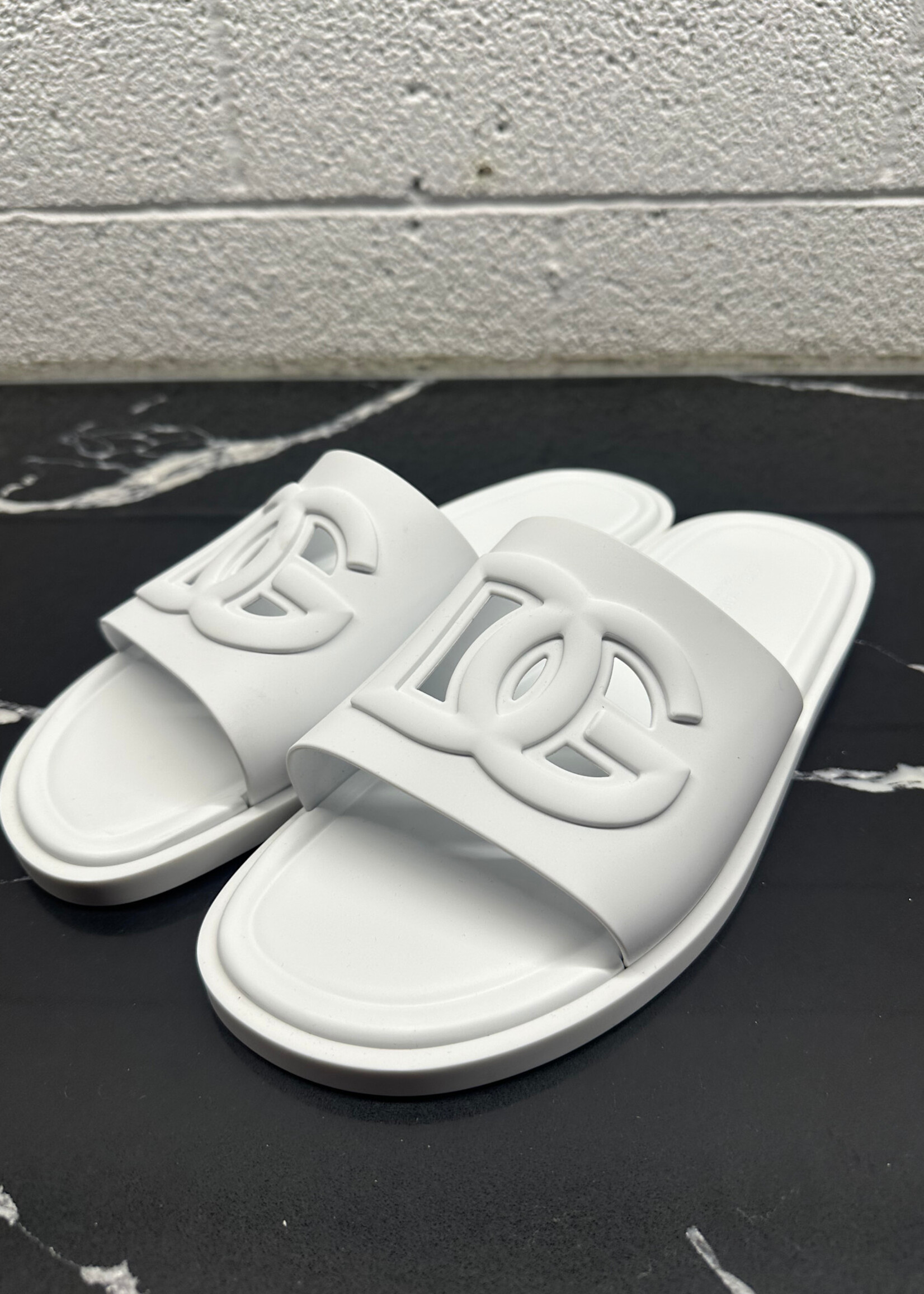 Dolce & Gabbana White Logo Slides Masc 14