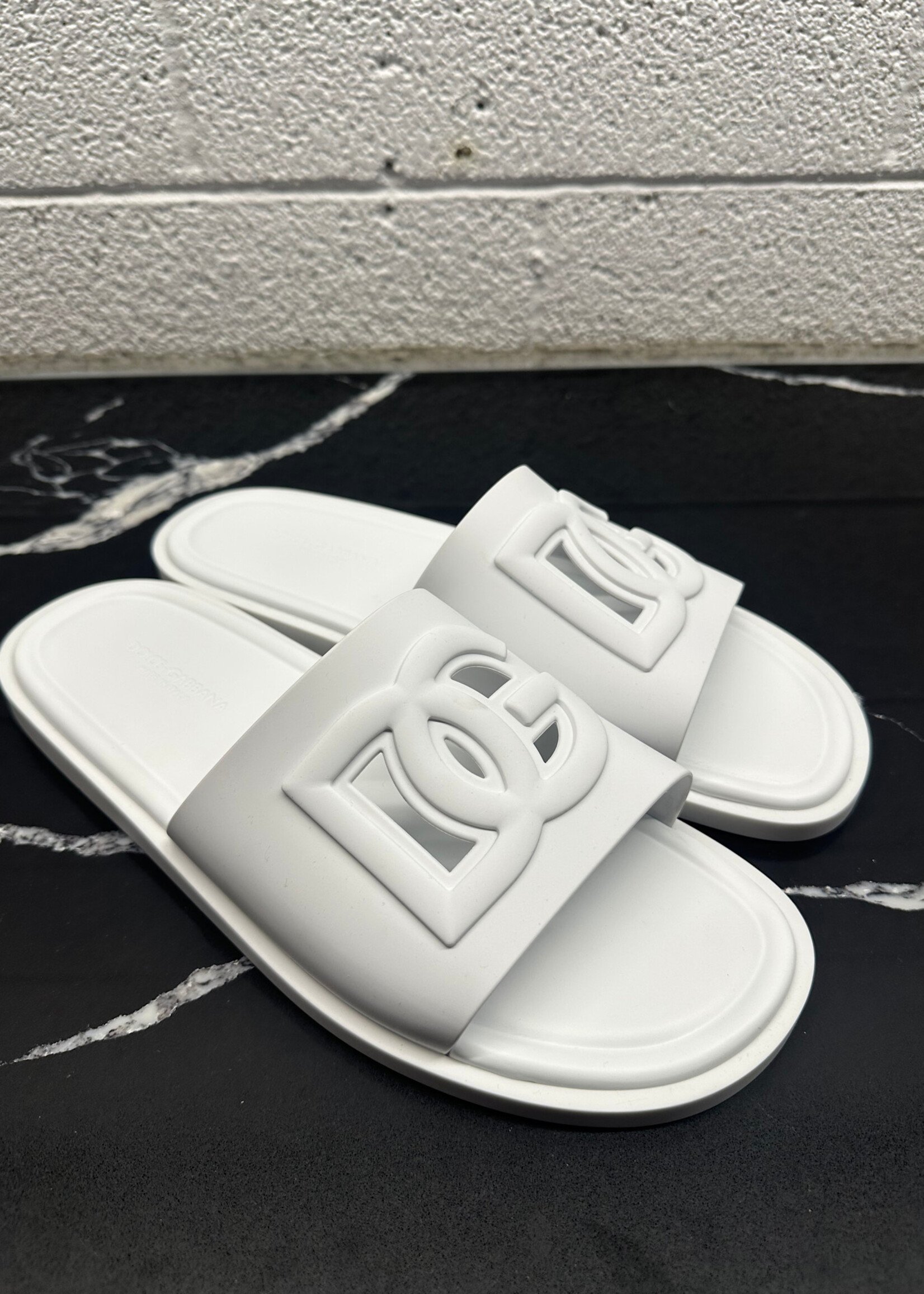 Dolce & Gabbana White Logo Slides Masc 14