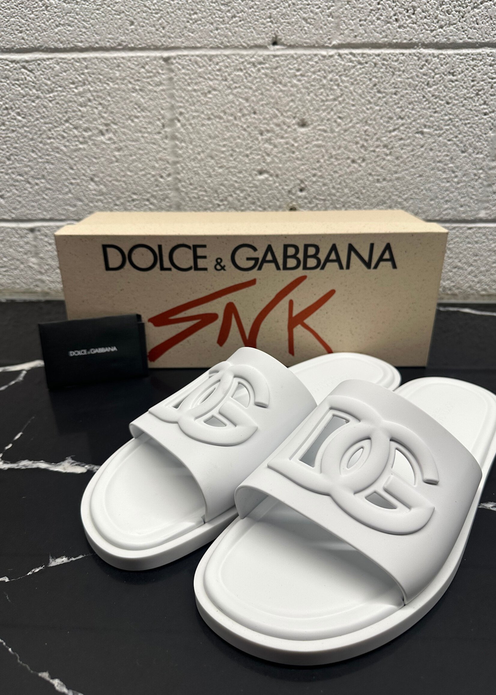 Dolce & Gabbana White Logo Slides Masc 14