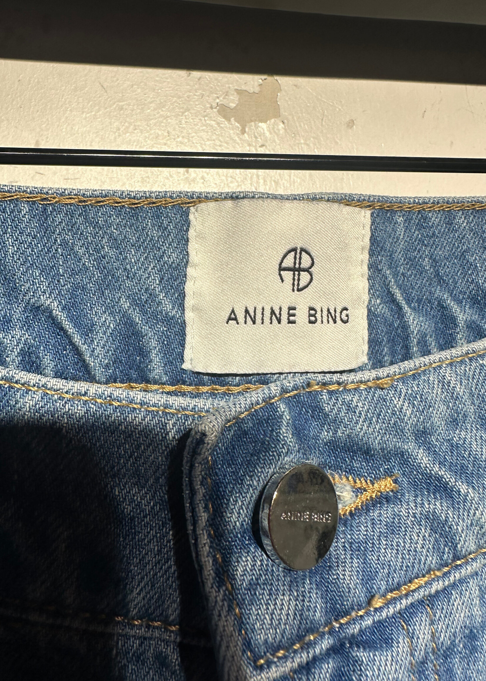 Anine Bing Mid Wash Wide Leg Jean Fem 29