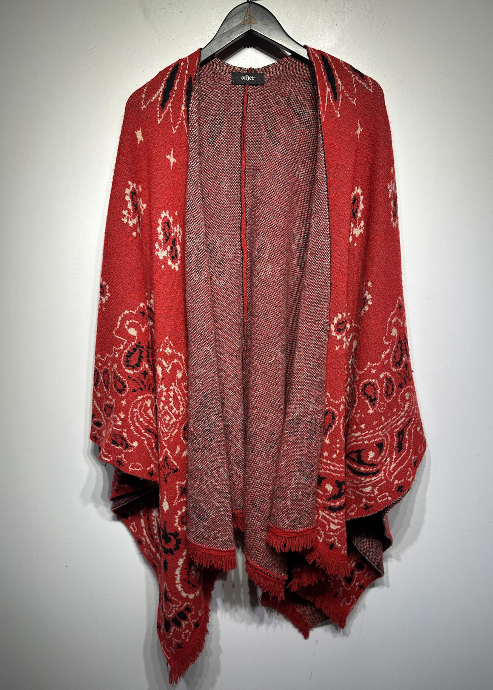Other Red Paisley Poncho OSFA
