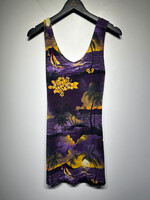 Vintage Purple Hawaiian Print Tank Dress S