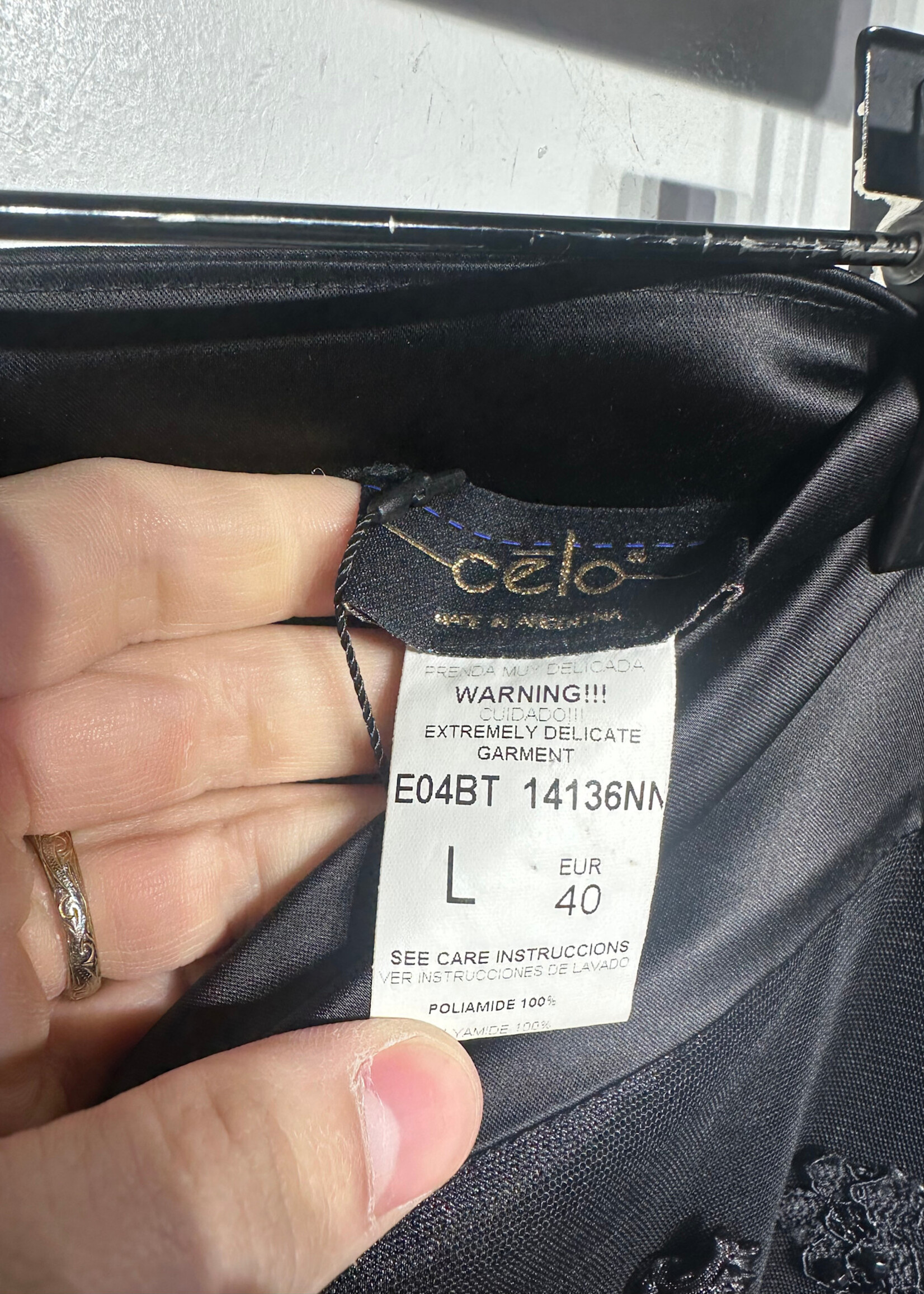 Celo Black Embellished Lace Flare Pants Fem 32