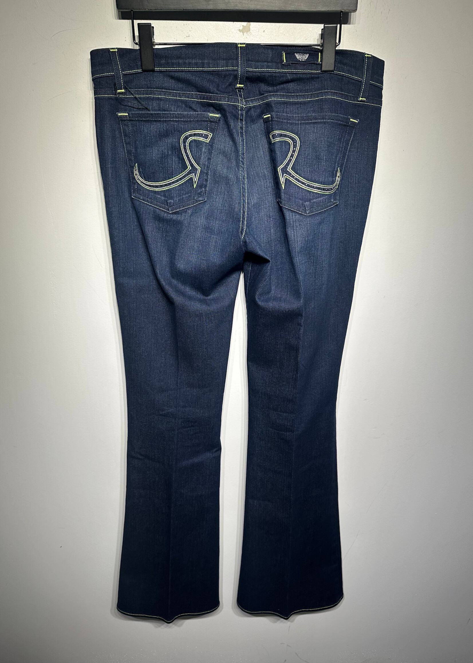 Rock & Republic Green Stitching Y2K Bootcut Jeans Fem 31