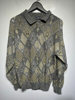 Ellis Island Yellow Grey Knit Sweater XL