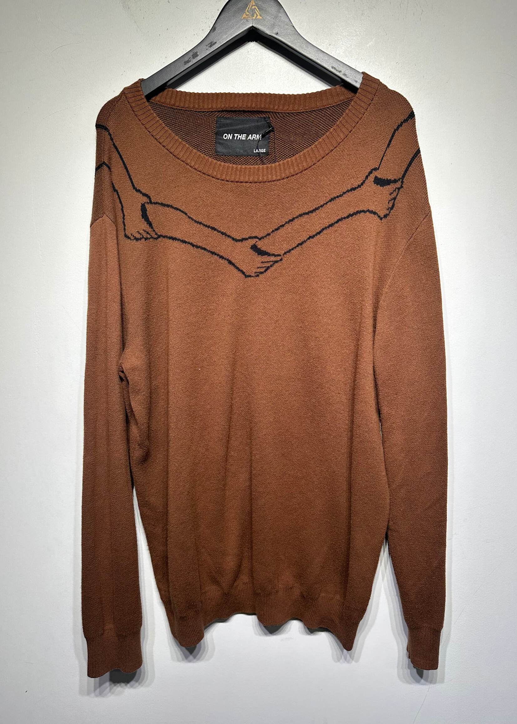 On The Arm Brown Arms Sweater L