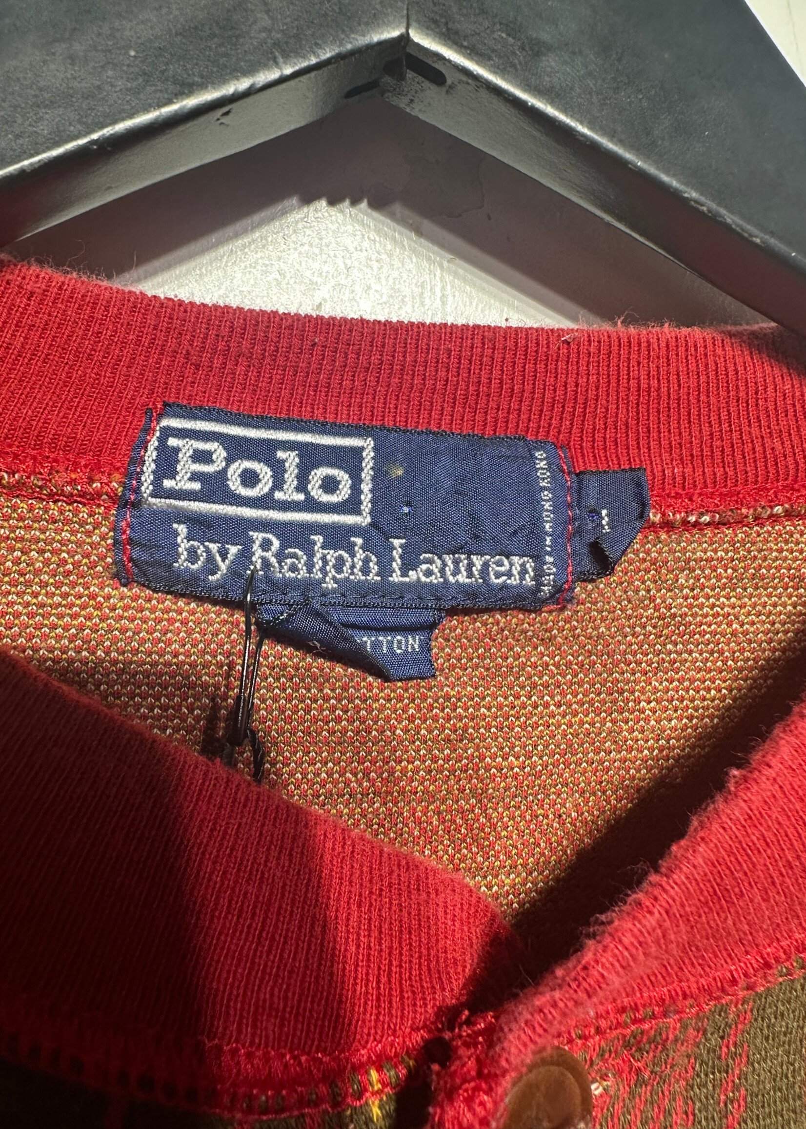 Polo Vintage Red Plaid LS Sweater L