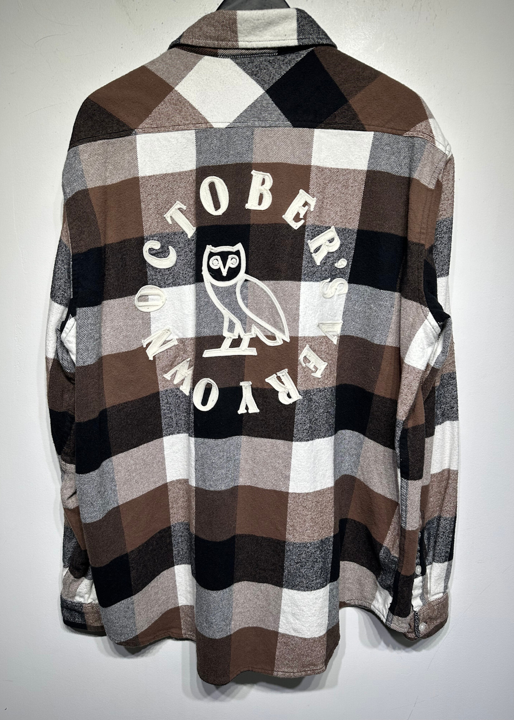 OVO Beige Owl Chain Stitched Flannel B/U XXL
