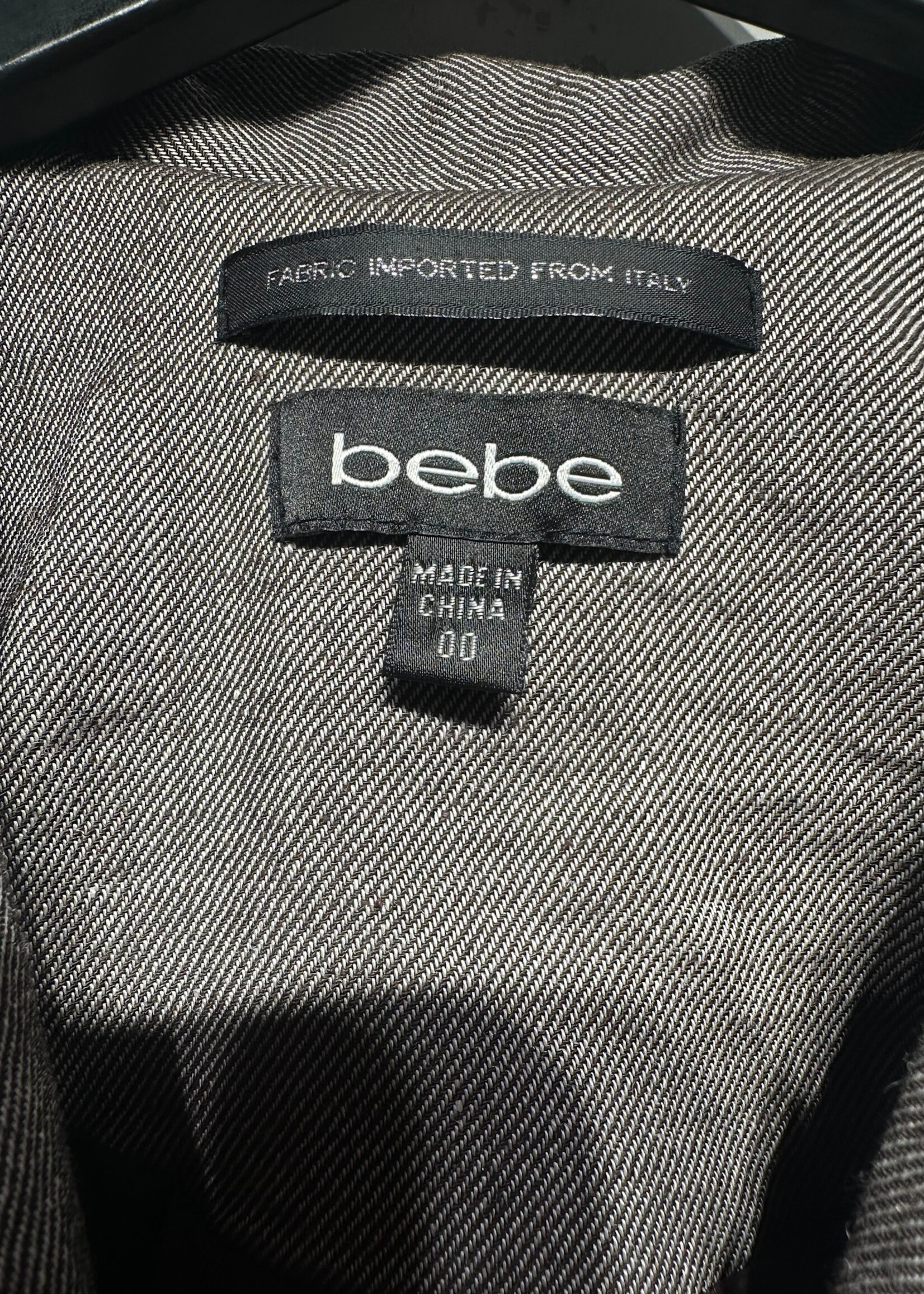 Bebe Brown Pink Ruffled Jacket XS