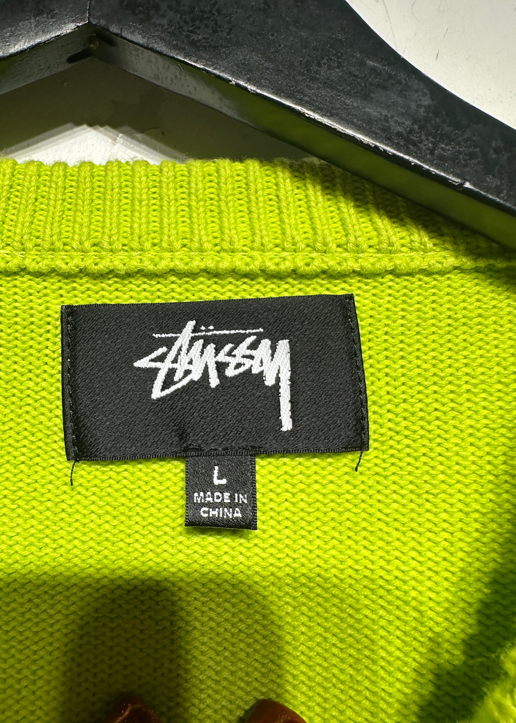 Stussy Neon Green Sweater L