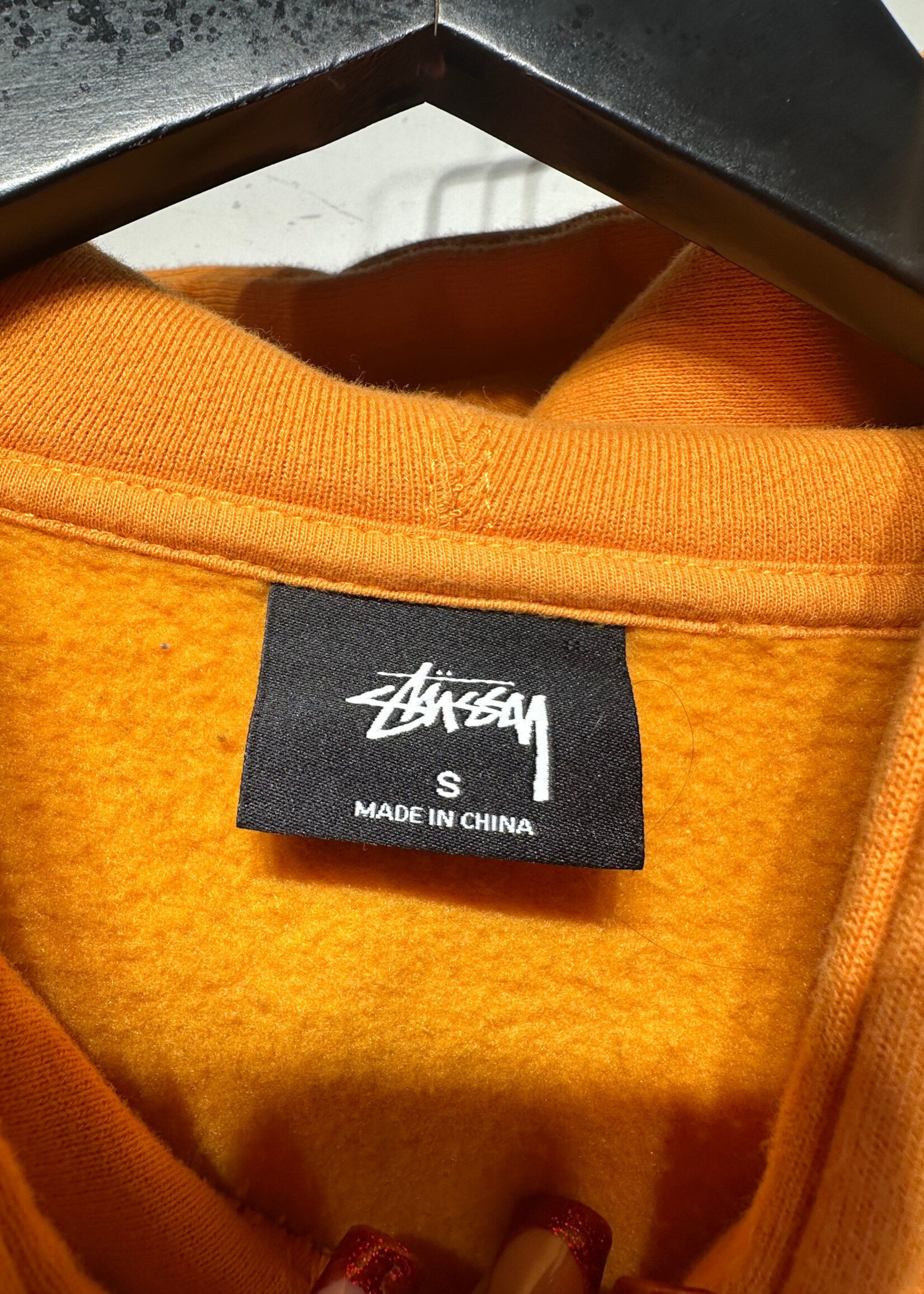 Stussy Orange Hoodie Fem S