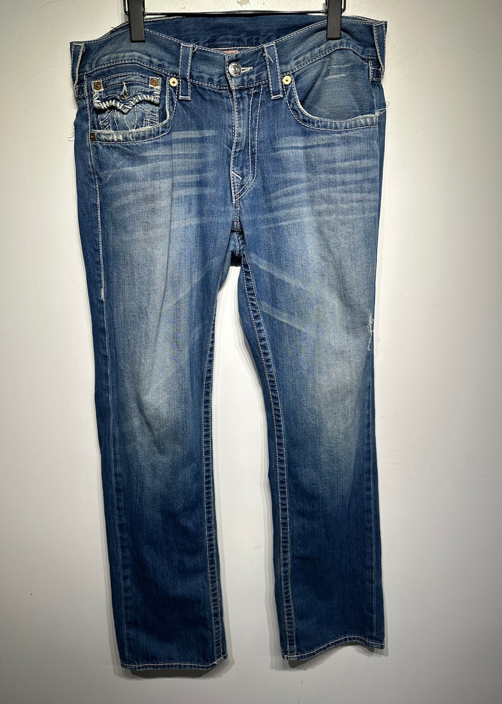 True Religion Two Tone Straight Leg Jean Masc 34