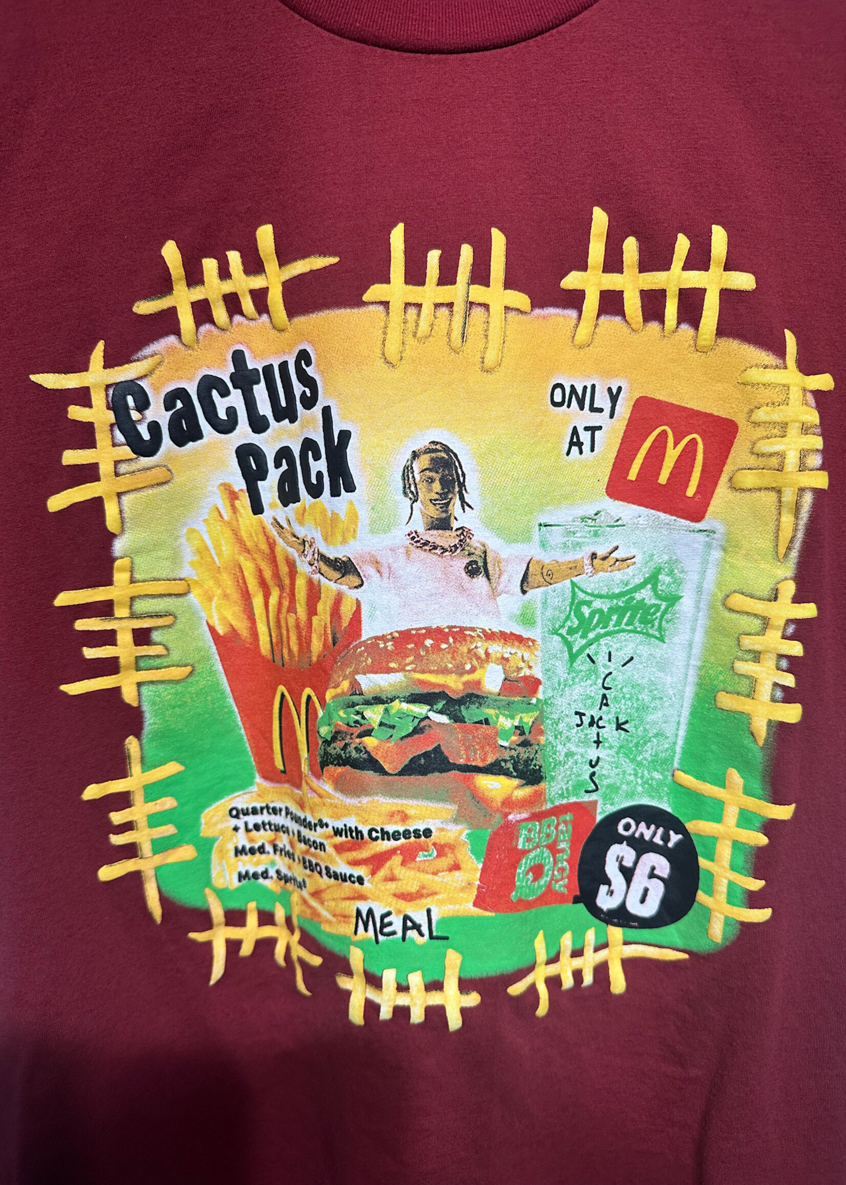 Cactus Jack Red Mcdonalds Meal Tee L