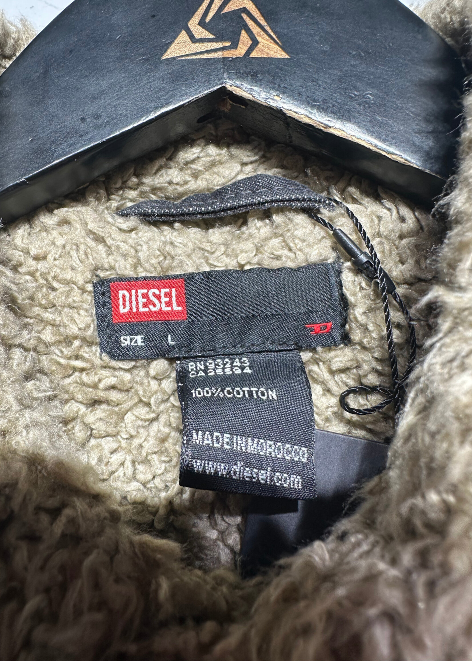 Diesel 00s Sherpa Lined Denim Jacket Fem L AS IS